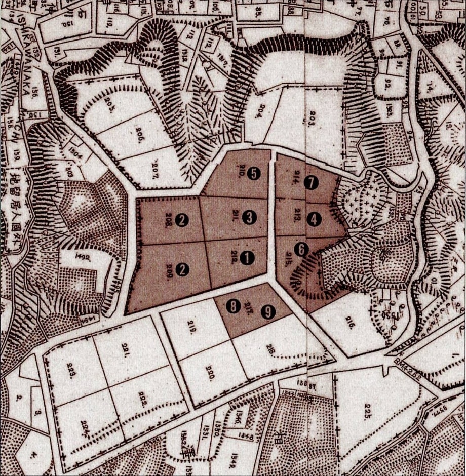敷地拡張の歩み「横浜実測図」明治14年